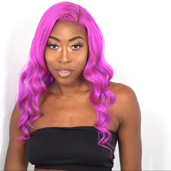 New Purple Lush Front Lace Wig 14” main image 4